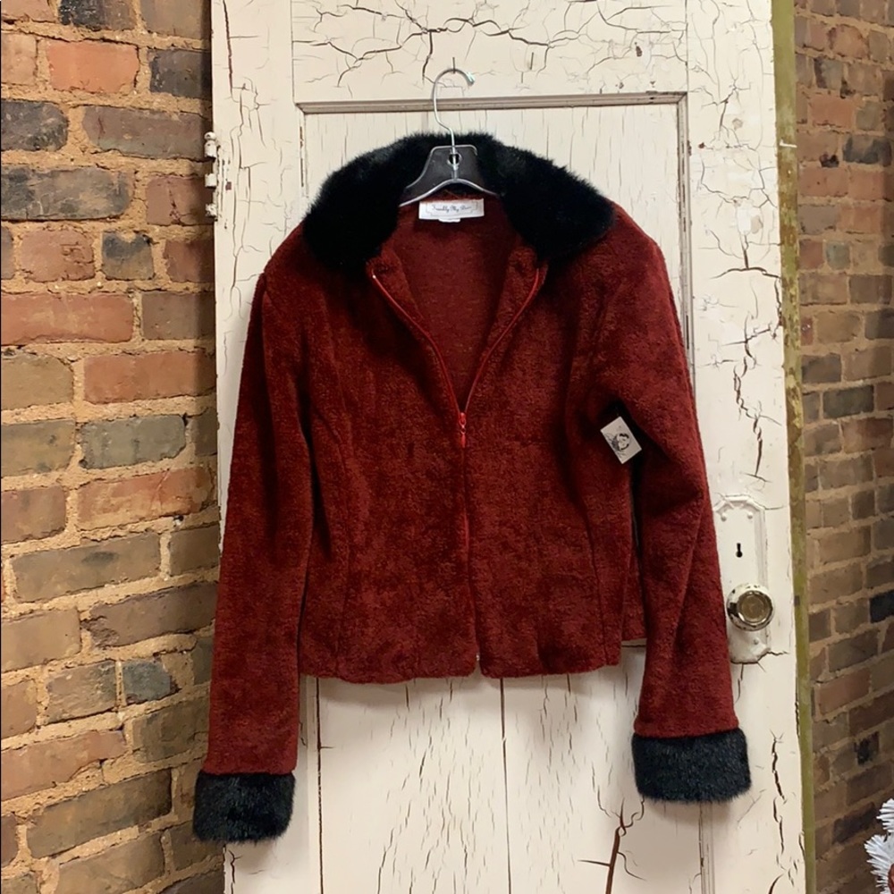 Faux fur and fleece jacket